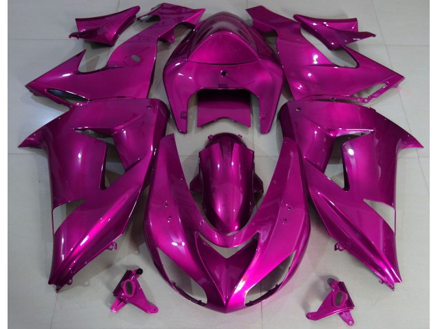 Aftermarket 2006-2007 Hot Pink Plain Kawasaki ZX10R Motorcycle Fairing Aftermarket 2006-2007 Hot Pink Plain Kawasaki ZX10R Motorcycle Fairing
