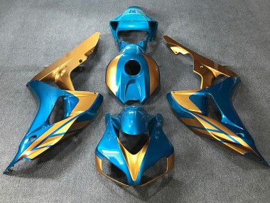Aftermarket 2006-2007 Light Blue & Gold Honda CBR1000RR Motorcycle Fairing