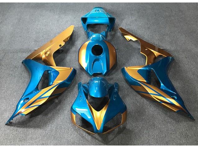 Aftermarket 2006-2007 Light Blue & Gold Honda CBR1000RR Motorcycle Fairing Aftermarket 2006-2007 Light Blue & Gold Honda CBR1000RR Motorcycle Fairing