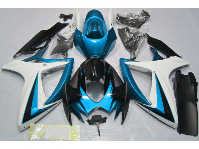Aftermarket 2006-2007 Light Blue & White Suzuki GSXR 600-750 Motorcycle Fairing Aftermarket 2006-2007 Light Blue & White Suzuki GSXR 600-750 Motorcycle Fairing