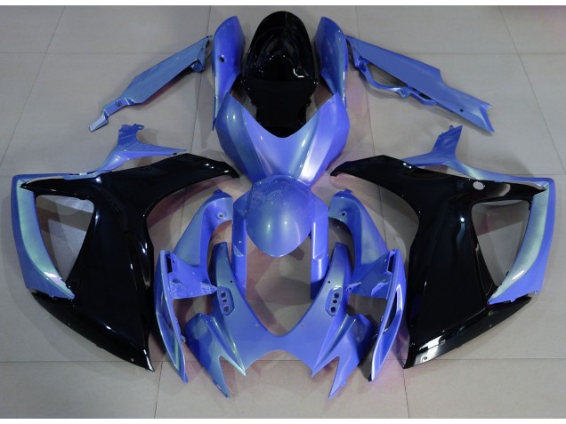 Aftermarket 2006-2007 Light Blue and Black Suzuki GSXR 600-750 Motorcycle Fairing