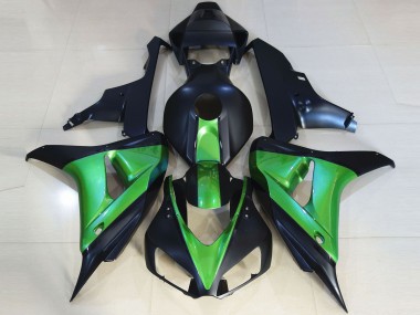Aftermarket 2006-2007 Matte Black & Green Honda CBR1000RR Motorcycle Fairing