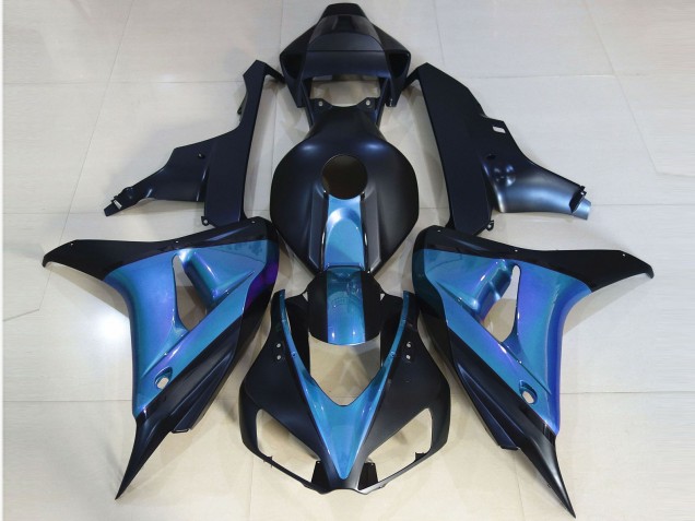 Aftermarket 2006-2007 Matte Black & Light Blue Honda CBR1000RR Motorcycle Fairing