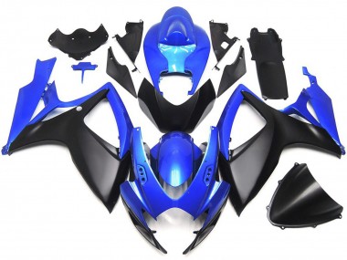 Aftermarket 2006-2007 Matte Black and Blue OEM Custom Style Suzuki GSXR 600-750 Motorcycle Fairing