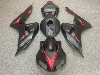Aftermarket 2006-2007 Matte Black and Red Honda CBR1000RR Motorcycle Fairing