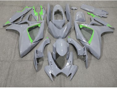 Aftermarket 2006-2007 Nardo and Green Trim Suzuki GSXR 600-750 Motorcycle Fairing