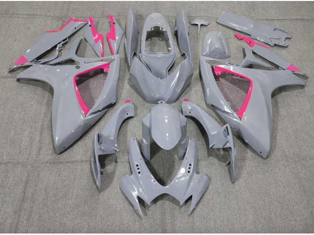 Aftermarket 2006-2007 Nardo and Pink Trim Suzuki GSXR 600-750 Motorcycle Fairing Aftermarket 2006-2007 Nardo and Pink Trim Suzuki GSXR 600-750 Motorcycle Fairing