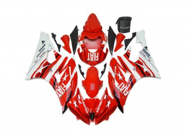Aftermarket 2006-2007 Red and White Star Fiat Yamaha R6 Motorcycle Fairing
