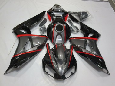 Aftermarket 2006-2007 Silver Black Red Pin Stripe Honda CBR1000RR Motorcycle Fairing