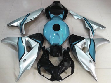 Aftermarket 2006-2007 Silver and Light Blue Custom Honda CBR1000RR Motorcycle Fairing