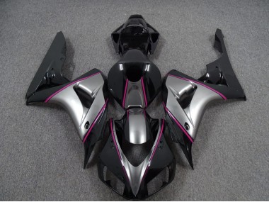Aftermarket 2006-2007 Silver with Pink Pin Stripe Honda CBR1000RR Motorcycle Fairing