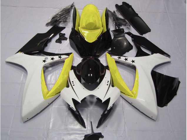 Aftermarket 2006-2007 Yellow Star Suzuki GSXR 600-750 Motorcycle Fairing