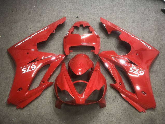Aftermarket 2006-2008 Red with White Decals Triumph Daytona 675 Motorcycle Fairing Aftermarket 2006-2008 Red with White Decals Triumph Daytona 675 Motorcycle Fairing