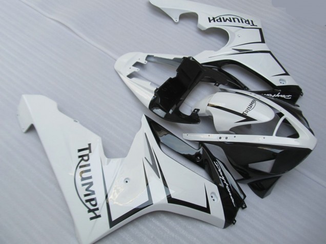 Aftermarket 2006-2008 White Silver and Black Triumph Daytona 675 Motorcycle Fairing