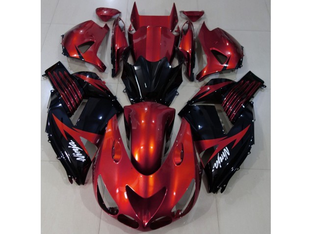 Aftermarket 2006-2011 Gloss Red and Black Kawasaki ZX14R Motorcycle Fairing