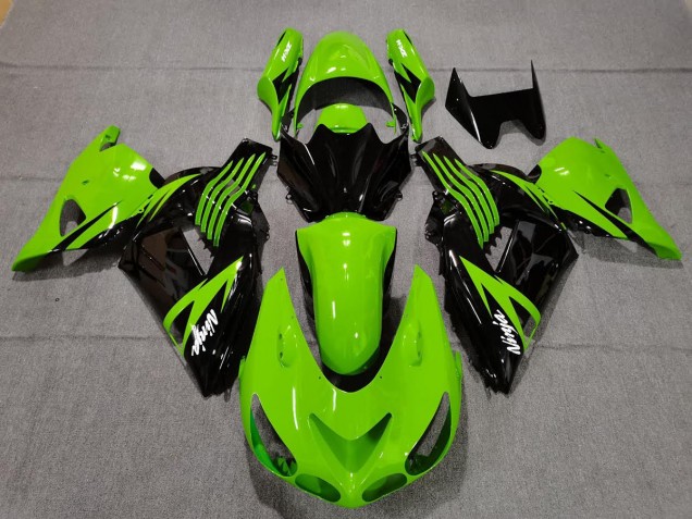 Aftermarket 2006-2011 Lime Green and Black Kawasaki ZX14R Motorcycle Fairing Aftermarket 2006-2011 Lime Green and Black Kawasaki ZX14R Motorcycle Fairing