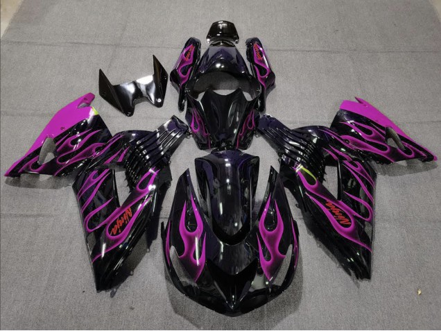 Aftermarket 2006-2011 Pink Flame Kawasaki ZX14R Motorcycle Fairing