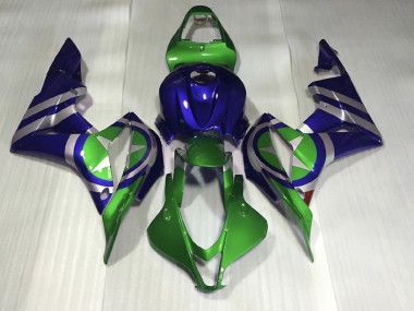 Aftermarket 2007-2008 Blue Green Captain America Honda CBR600RR Motorcycle Fairing