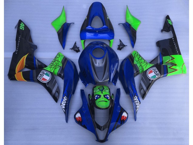 Aftermarket 2007-2008 Blue and Green Shark Honda CBR600RR Motorcycle Fairing Aftermarket 2007-2008 Blue and Green Shark Honda CBR600RR Motorcycle Fairing