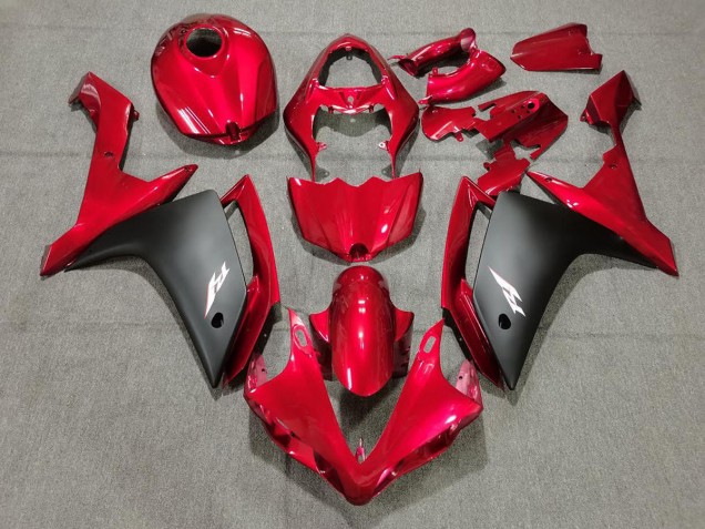 Aftermarket 2007-2008 Candy Red & Black Yamaha R1 Motorcycle Fairing