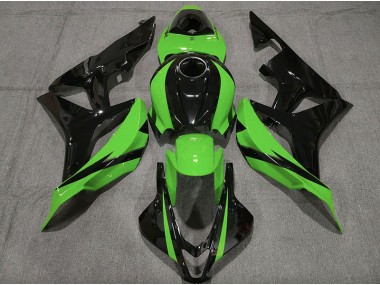 Aftermarket 2007-2008 Gloss Black & Green Honda CBR600RR Motorcycle Fairing