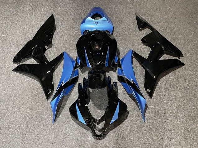 Aftermarket 2007-2008 Gloss Black & Light Blue Honda CBR600RR Motorcycle Fairing Aftermarket 2007-2008 Gloss Black & Light Blue Honda CBR600RR Motorcycle Fairing