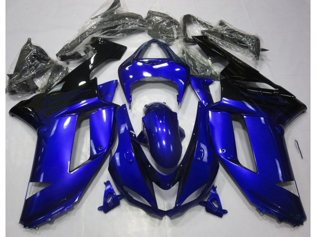 Aftermarket 2007-2008 Gloss Blue & Black Kawasaki ZX6R Motorcycle Fairing Aftermarket 2007-2008 Gloss Blue & Black Kawasaki ZX6R Motorcycle Fairing