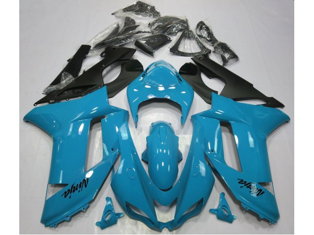 Aftermarket 2007-2008 Gloss Light Blue Kawasaki ZX6R Motorcycle Fairing Aftermarket 2007-2008 Gloss Light Blue Kawasaki ZX6R Motorcycle Fairing