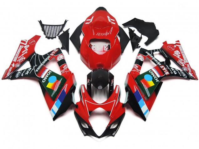 Aftermarket 2007-2008 Gloss Red Multi Color Suzuki GSXR 1000 Motorcycle Fairing Aftermarket 2007-2008 Gloss Red Multi Color Suzuki GSXR 1000 Motorcycle Fairing