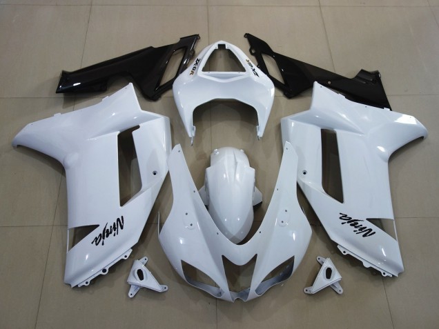 Aftermarket 2007-2008 Gloss White Kawasaki ZX6R Motorcycle Fairing Aftermarket 2007-2008 Gloss White Kawasaki ZX6R Motorcycle Fairing
