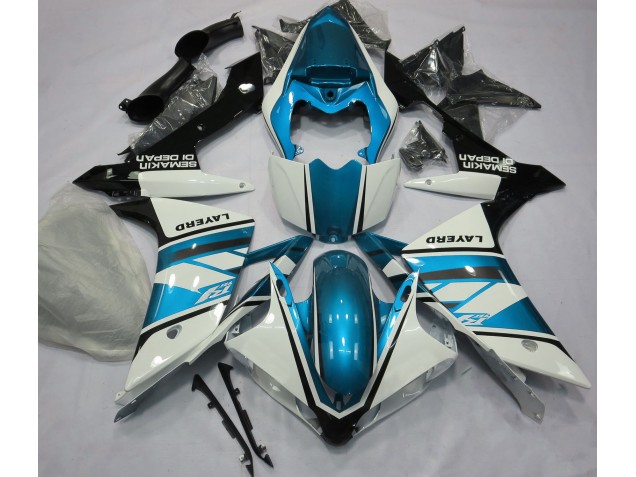 Aftermarket 2007-2008 Gloss White and Light Blue Yamaha R1 Motorcycle Fairing Aftermarket 2007-2008 Gloss White and Light Blue Yamaha R1 Motorcycle Fairing