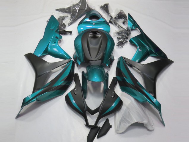 Aftermarket 2007-2008 Light Blue and Matte Black Honda CBR600RR Motorcycle Fairing