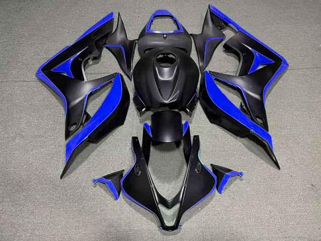 Aftermarket 2007-2008 Matte Black & Blue Honda CBR600RR Motorcycle Fairing Aftermarket 2007-2008 Matte Black & Blue Honda CBR600RR Motorcycle Fairing