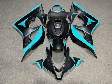 Aftermarket 2007-2008 Matte Black & Cyan Honda CBR600RR Motorcycle Fairing