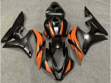 Aftermarket 2007-2008 Matte Black & Orange Design Honda CBR600RR Motorcycle Fairing