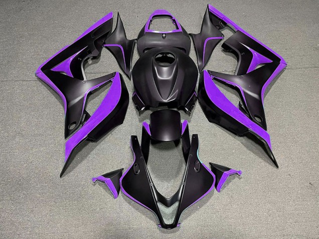 Aftermarket 2007-2008 Matte Black & Purple Honda CBR600RR Motorcycle Fairing Aftermarket 2007-2008 Matte Black & Purple Honda CBR600RR Motorcycle Fairing