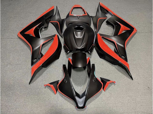 Aftermarket 2007-2008 Matte Black & Red Honda CBR600RR Motorcycle Fairing Aftermarket 2007-2008 Matte Black & Red Honda CBR600RR Motorcycle Fairing
