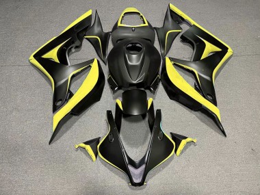 Aftermarket 2007-2008 Matte Black & Yellow Honda CBR600RR Motorcycle Fairing