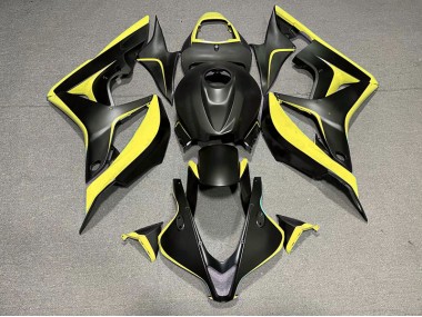 Aftermarket 2007-2008 Matte Black & Yellow Honda CBR600RR Motorcycle Fairing