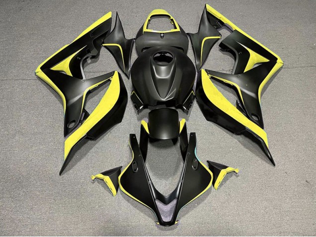 Aftermarket 2007-2008 Matte Black & Yellow Honda CBR600RR Motorcycle Fairing Aftermarket 2007-2008 Matte Black & Yellow Honda CBR600RR Motorcycle Fairing