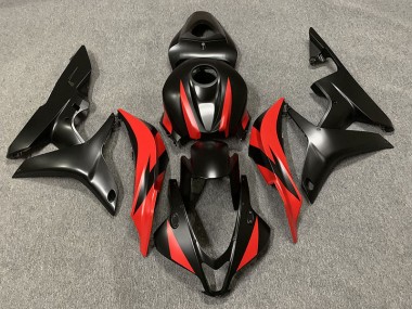 Aftermarket 2007-2008 Matte Black and Red Honda CBR600RR Motorcycle Fairing