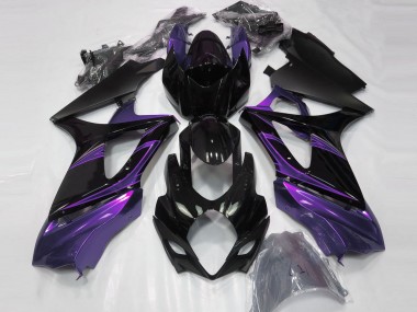 Aftermarket 2007-2008 Mood Purple and Gloss Black Suzuki GSXR 1000 Motorcycle Fairing