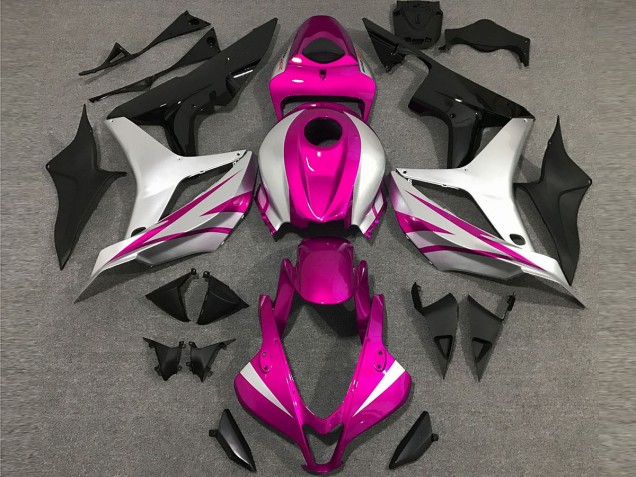 Aftermarket 2007-2008 Pink and Silver OEM Style Honda CBR600RR Motorcycle Fairing Aftermarket 2007-2008 Pink and Silver OEM Style Honda CBR600RR Motorcycle Fairing