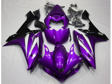 Aftermarket 2007-2008 Purple White and Black Yamaha R1 Motorcycle Fairing