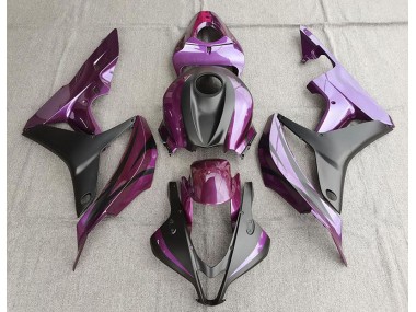 Aftermarket 2007-2008 Purple and Matte Black Honda CBR600RR Motorcycle Fairing