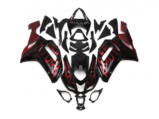 Aftermarket 2007-2008 Red Gloss Flame Kawasaki ZX6R Motorcycle Fairing Aftermarket 2007-2008 Red Gloss Flame Kawasaki ZX6R Motorcycle Fairing