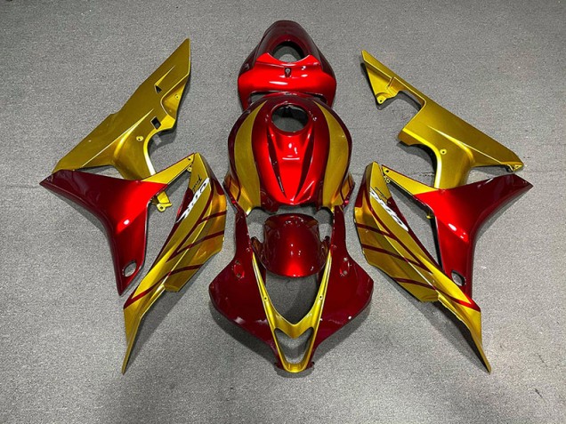 Aftermarket 2007-2008 Red & Gold Honda CBR600RR Motorcycle Fairing