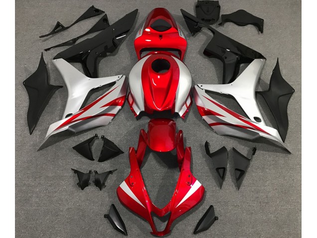 Aftermarket 2007-2008 Red and Silver OEM Style Honda CBR600RR Motorcycle Fairing Aftermarket 2007-2008 Red and Silver OEM Style Honda CBR600RR Motorcycle Fairing