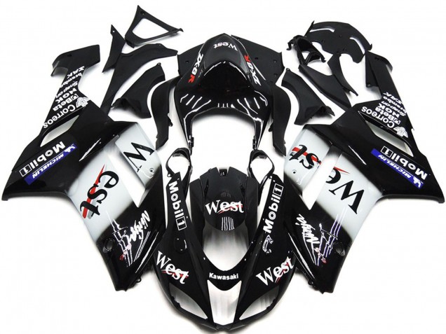Aftermarket 2007-2008 West Gloss Slick Kawasaki ZX6R Motorcycle Fairing
