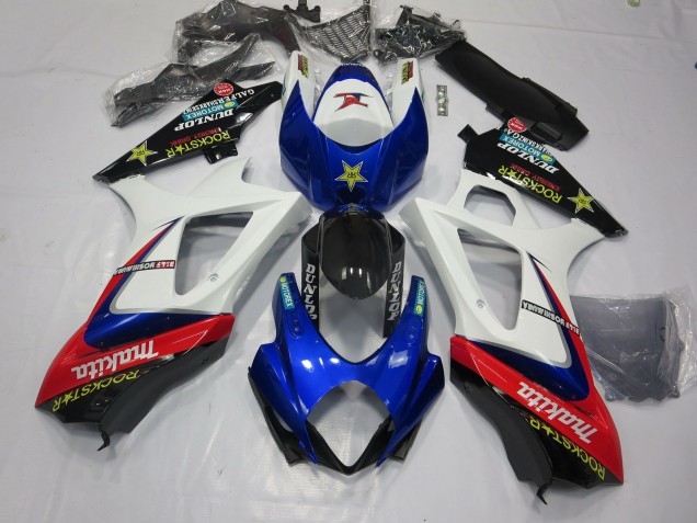 Aftermarket 2007-2008 White Rockstar Suzuki GSXR 1000 Motorcycle Fairing Aftermarket 2007-2008 White Rockstar Suzuki GSXR 1000 Motorcycle Fairing